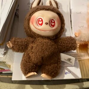 The Monster Series by PopMart Brown Plush with Keychain. 7”T, 9”T with Keychain.